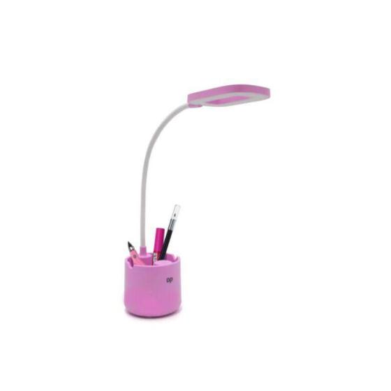 Imagem de Luminaria abajur touch sem fio haste flexivel dp-6046 - rosa - Luatek