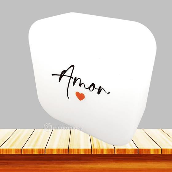 Imagem de Luminária Amor Tipo Box Com Lâmpada Branco Para Decorar e Iluminar 10010896B