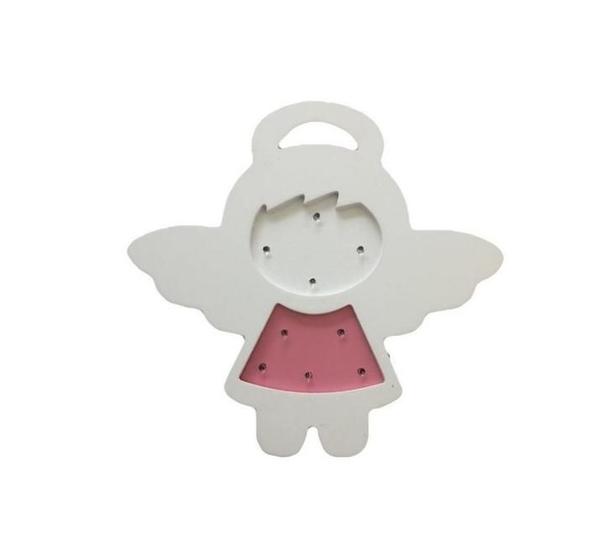 Imagem de Luminária Anjo Luminoso De Led Madeira Com Cabo Usb Rosa