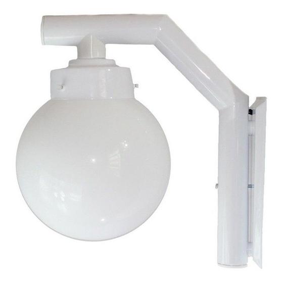 Luminária Arandela Colonial Externa Com Vidro Bola 10x20cm Branca Ideal 210 Ideal Iluminação