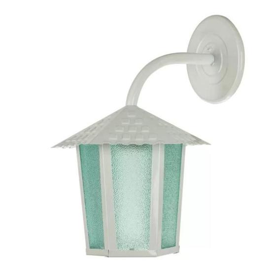 Luminária Arandela Colonial Sextavada com Vidro Pontilhado Bivolt Cor