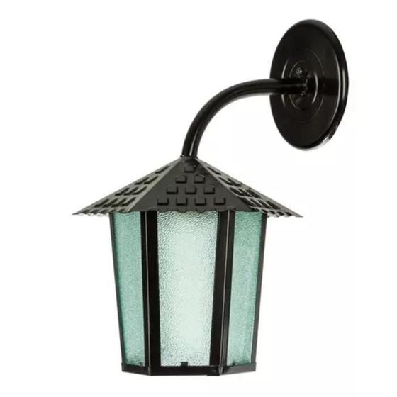 Luminária Arandela Colonial Sextavada com Vidro Pontilhado Bivolt Cor