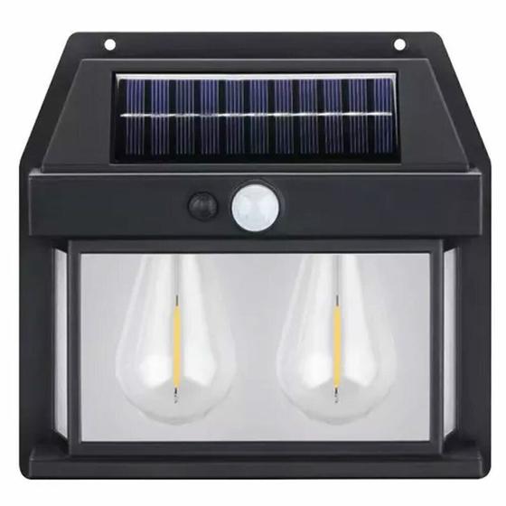 Imagem de Luminária Arandela com Duas Lâmpadas Recarregáveis Solar com Sensor