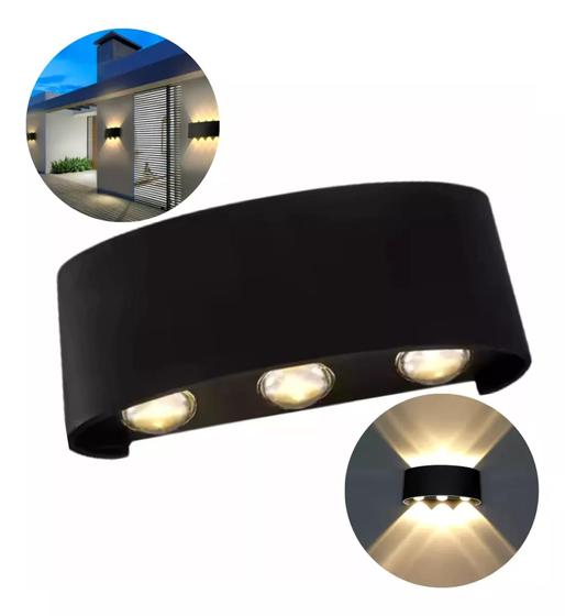 Imagem de Luminária Arandela Led 6w Retangular 2 Focos 6 Lentes 3000k Refletor Lâmpada Iluminação EBAR608671