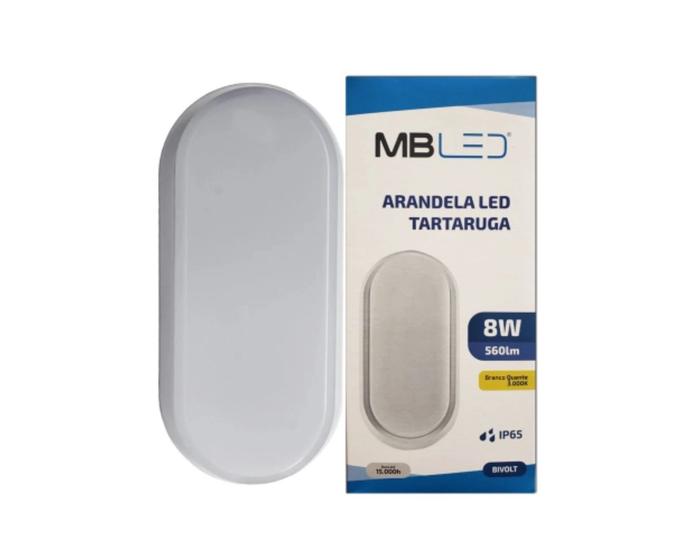 Luminaria Arandela LED Tartaruga IP65 8w Branco Quente MBLED Menor preço em Luminaria Arandela LED Tartaruga IP65 8w Branco Quente MBLED