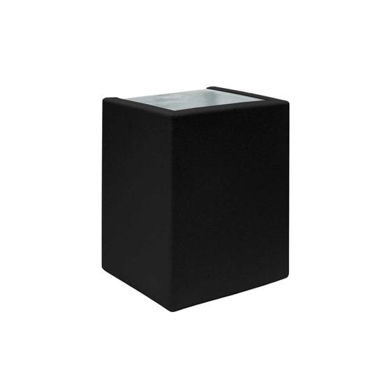 Luminaria Arandela Quadro Lisa Preto Aco 2 Fachos G Lente para Lâmpada