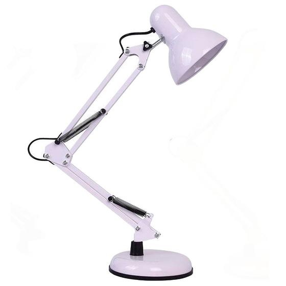 Imagem de Luminária Articulada Escritório Leitura Base Mesa Pixar Suporte Garra Articulável Branco CBRN20522