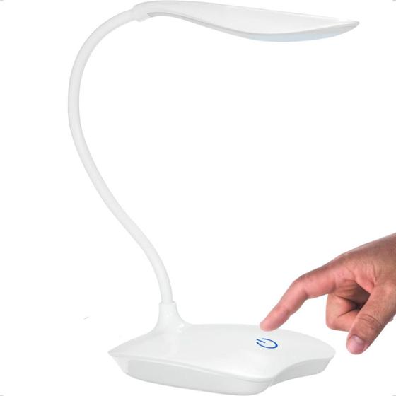 Imagem de Luminária Articulável de Mesa Led Touch Abajur Cama Recarregável