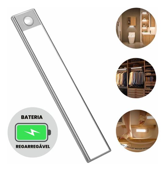 Luminária Barra De Led Sensor De Presença Quarto Escritório Bagnare