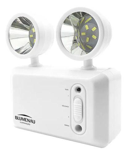Luminaria Blumenau Bloco Luz De Emergência Farol Led Ajustável Cor Cinza 127/220v