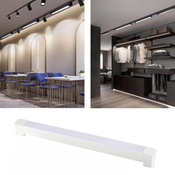 Imagem de Luminária (Branca) Luz Difusa Linear 30W De 46Cm Para Trilho