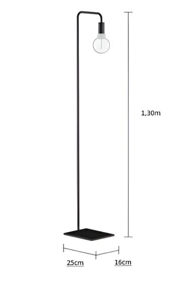 Imagem de Luminária Chão Coluna Metálica Curva Slim Base Retangular Para 1 Lâmpada 1,30m