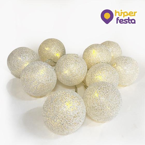 Luminária Cordão De Led HIPER FESTA C/10 BOLINHAS 5CM Cordão de Luz Magazine Luiza