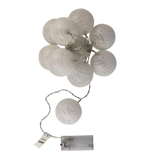 Imagem de Luminária Cordão Led Bolas Decorativas Cor Branco Quente 2,2