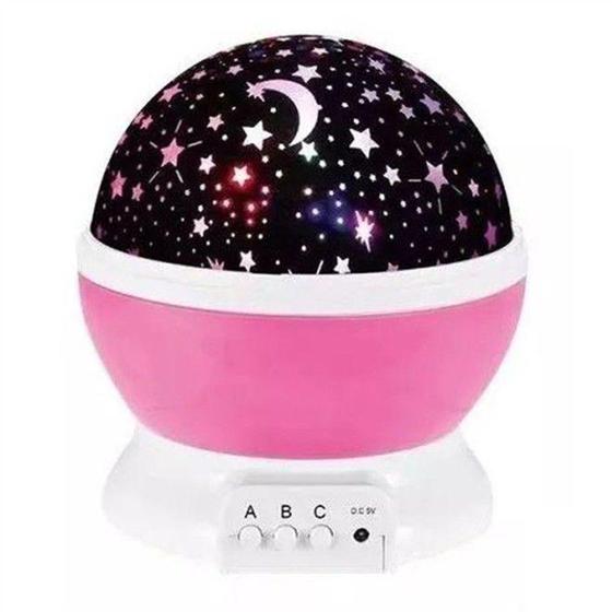 Imagem de Luminária Cósmica Projetor Estrela 360º Abajur Star Master Rosa - Star Master TECRJ