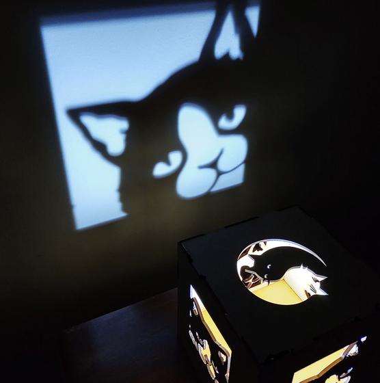 Imagem de Luminária Cubo Refletiva Gatinhos 2-