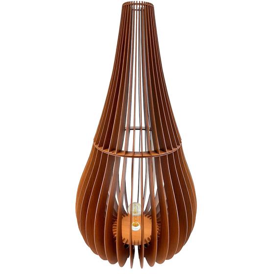 Luminária De Chão Gota Mdf Vazado 90cm Decoração Iluminação