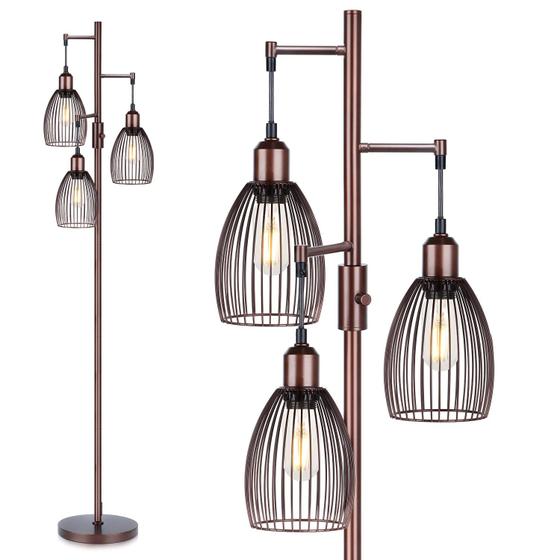 Imagem de Luminária de Chão Nintiue Regulável com 3 Lâmpadas LED Edison (800 LM)