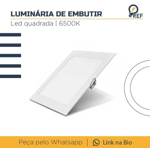 Luminária de Embutir Led Quadrada 18w Menor preço em Luminária de Embutir Led Quadrada 18w