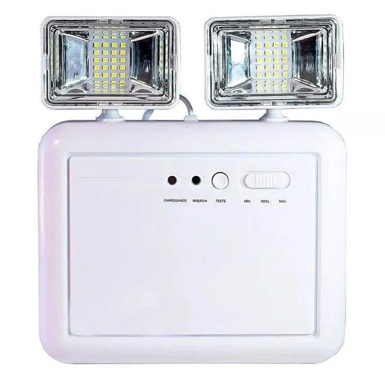 Imagem de Luminaria de Emergencia 2 Farois Lampada LED Recarregavel Luz Iluminaçao Empresa Casa Comercio