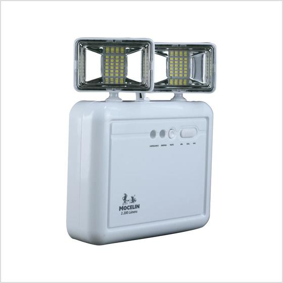 Luminária De Emergência 2200 Lumens Com Bateria Para 450 M Mocelin