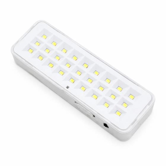 Luminária De Emergência 30 LEDS 2W Bivolt Bateria até 6 horas Luz Branca Fria Luminarte