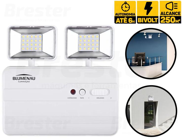 Luminária de Emergência LED 1200 Lumens 2 Faróis Blumenau Iluminação