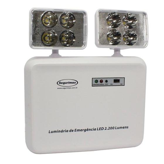 Imagem de Luminária de Emergência LED 2200 Lumens e 2 Faróis Segurimax