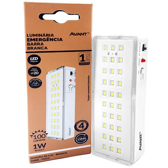 Imagem de Luminária De Emergência Led Integrado Barra 1w Avant