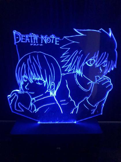 Imagem de Luminária De Led 16 Cores, Death Note, Anime, Raito, L,