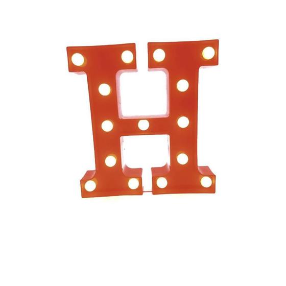 Luminária De Led Letra H Vermelha 22Cm Decoração Menor preço em Luminária De Led Letra H Vermelha 22Cm Decoração