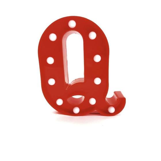 Luminária De Led Letra Q Vermelha 22Cm Decoração Menor preço em Luminária De Led Letra Q Vermelha 22Cm Decoração
