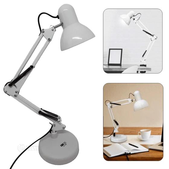 Imagem de Luminária de Mesa Abajur Articulável Moderna Inovadora  Com Base e Garra LK780