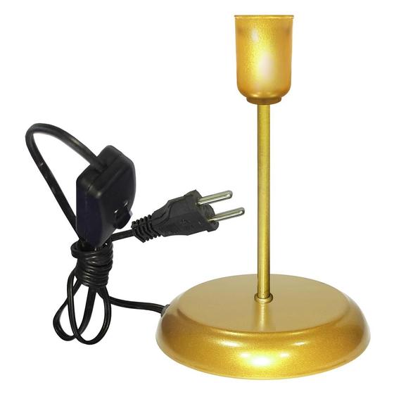 Imagem de Luminária de Mesa Abajur Classic Dourado Use Lâmpada E27 LED