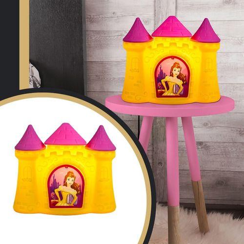 Imagem de Luminária de Mesa Abajur Infantil Quarto Menina Disney Castelo Da Bela Usare