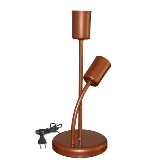 Imagem de Luminária de Mesa, Abajur para Sala Estilo Moderno com 02 Hastes - Bivolt 110v/220v - com fio e interruptor - Ideal para Sala, Quarto, escritório