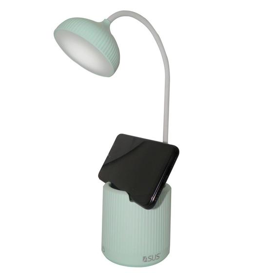 Imagem de Luminaria de Mesa Abajur Touch Screen LED Flexivel Recarregavel Articulada Suporte Celular Lampada Iluminaçao