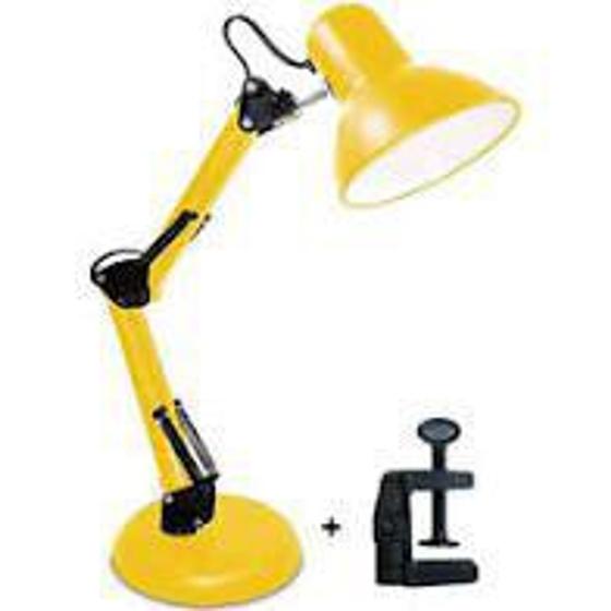 Luminária De Mesa Articulada Amarela Sukram Luminária de Mesa