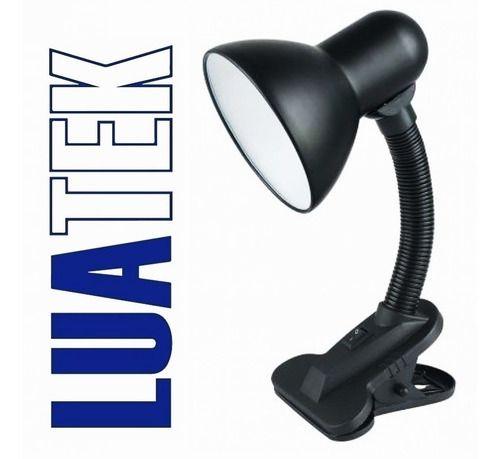 Imagem de Luminária de Mesa Articulada Com Garra Luatek Preta Mod - LK-777