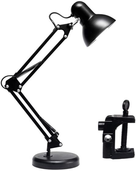 Imagem de Luminária de Mesa Articulada com Garra Preta G20 - AT-1002