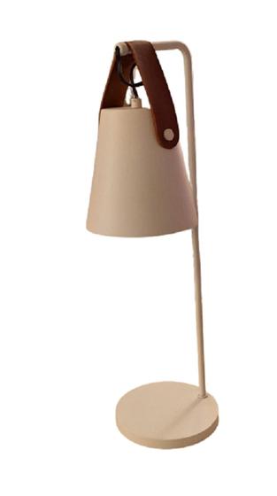 Imagem de Luminária De Mesa Branco Com Couro 1 Lamp. - Juni