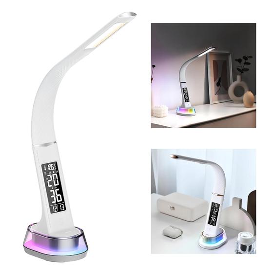Imagem de Luminária de Mesa LED 11w com Relógio e Termômetro Conforto e Tecnologia LE2210