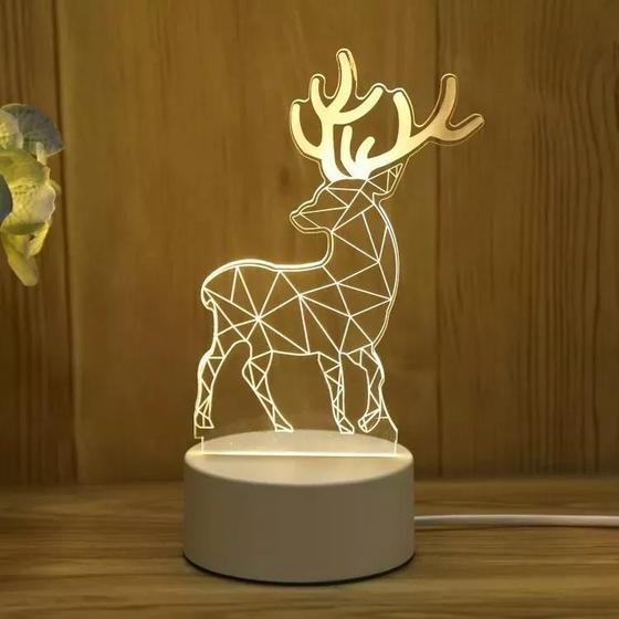 Imagem de Luminária De Mesa Led 3d Criativa Para Decoração Presente Botão Liga/Desliga