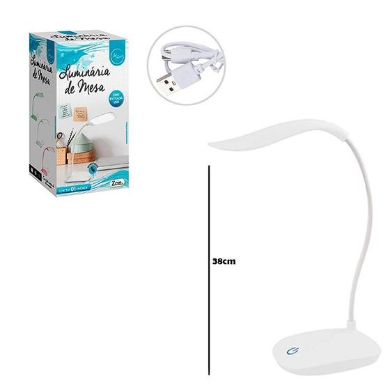 Imagem de Luminária De Mesa Portatil Recarregavel Branco 38Cm