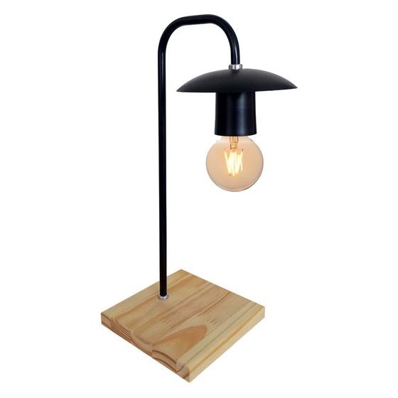 Imagem de Luminária De Mesa Retrô Oriental Com Base Pinus  Soquete E-27