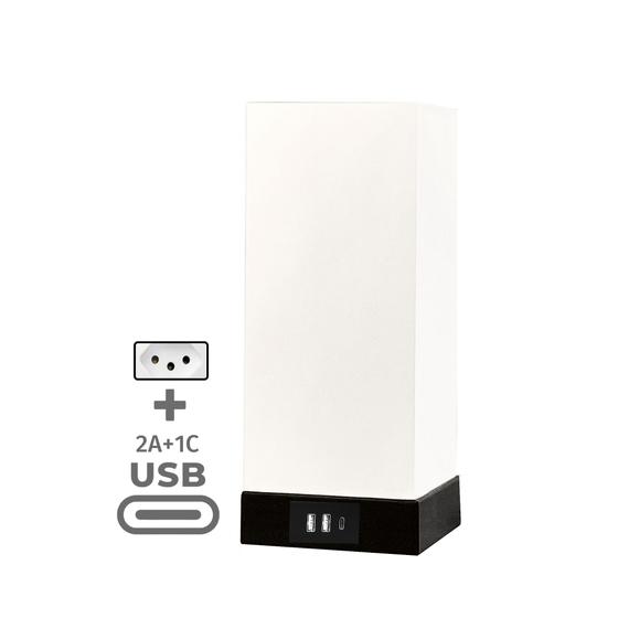 Luminária de mesa USB Trio Mini, Hub 3 portas,2 USB A e 1 USB tipo C, carga rápida 17W ,tomada elétrica. Bivolt Menor preço em Luminária de mesa USB Trio Mini, Hub 3 portas,2 USB A e 1 USB tipo C, carga rápida 17W ,tomada elétrica. Bivolt
