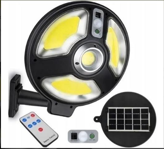 Imagem de Luminária de Parede Com Placa Solar Ajustável Microled 23W Com Sensor de Movimento e Fotocélula Redonda -  LED