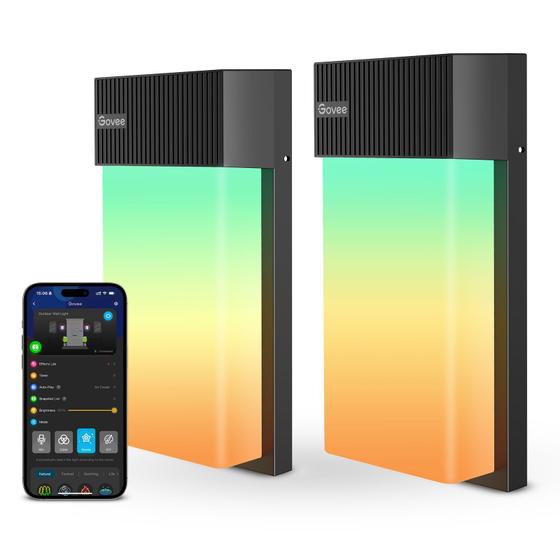 Imagem de Luminária de Parede Externa Govee RGBIC Smart - 1500LM - Pacote com 2 - IP65