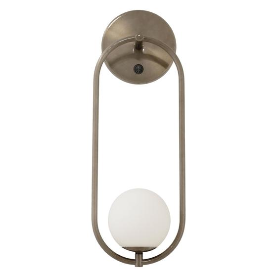 Imagem de Luminária De Parede Oval Aro Globo Vidro Interruptor Bronze