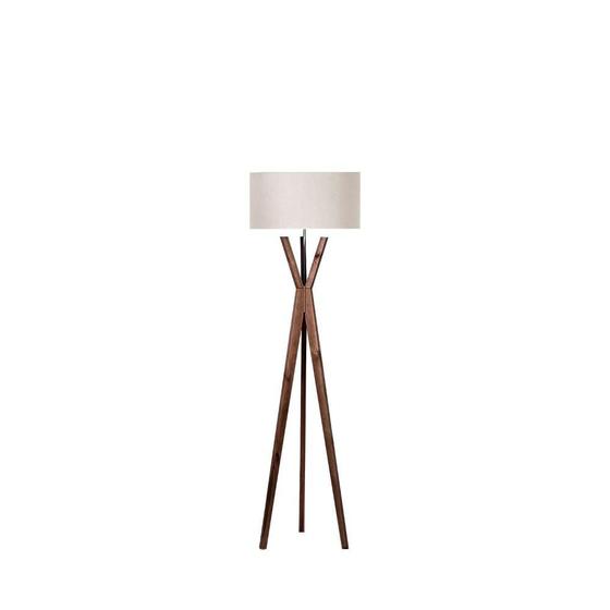 Luminária de Piso Alicia Imbuia/Cru 170cm 5L Trevisan Luminária